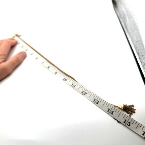 J Crew Gold Tone Fringe Tassel Chain Necklace Long Minimalist Classic - Picture 9 of 11